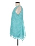 Fever 100% Polyester Graphic Teal Sleeveless Blouse Size M - photo 5