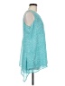 Fever 100% Polyester Graphic Teal Sleeveless Blouse Size M - photo 4