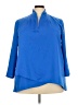 MING WANG 100% Polyester Blue 3/4 Sleeve Blouse Size 3X (estimated) - photo 1