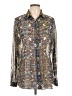 CAbi Print Silver Long Sleeve Button-Down Shirt Size L - photo 1