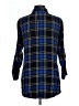 Sanctuary 100% Rayon Plaid Blue 3/4 Sleeve Button-Down Shirt Size L - photo 2