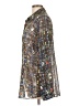 CAbi Print Silver Long Sleeve Button-Down Shirt Size L - photo 5