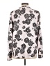Ann Taylor 100% Polyester Floral Silver Long Sleeve Blouse Size M - photo 2