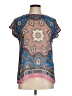 Fab'rik 100% Polyester Paisley Blue Short Sleeve Blouse Size M - photo 1