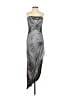 Jessica McClintock 100% Polyester Metallic Silver Cocktail Dress Size 2 - photo 1
