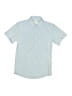 Assorted Brands 100% Polyester Solid Blue Short Sleeve Button-Down Shirt Size 8 - photo 1
