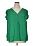Cynthia Rowley 100% Polyester Green Short Sleeve Blouse Size 1X - photo 1