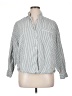 Gap Body Stripes Silver 3/4 Sleeve Button-Down Shirt Size XL - photo 1