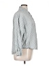 Gap Body Stripes Silver 3/4 Sleeve Button-Down Shirt Size XL - photo 4