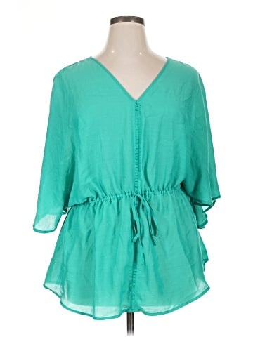 a.n.a. A New Approach 3/4 Sleeve Blouse (view 1)