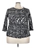 Marina Luna 100% Cotton Animal Print Black Pullover Sweater Size 3X - photo 1