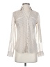 Express 100% Polyester Polka Dots Ivory Long Sleeve Blouse Size XS - photo 1