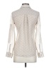 Express 100% Polyester Polka Dots Ivory Long Sleeve Blouse Size XS - photo 2