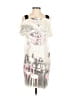 Cop. Copine 100% Elastane Graphic Ivory Casual Dress Size EU (FR) 36 / US 4 - photo 1