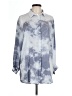 Miss Love 100% Polyester Tie-dye Blue Long Sleeve Blouse Size L - photo 1