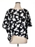 Calligraphie Black Short Sleeve Blouse Size XL - photo 1