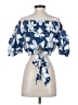 A. Peach 100% Polyester Blue 3/4 Sleeve Blouse Size S - photo 2