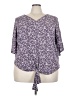 LUQ 100% Rayon Purple 3/4 Sleeve Blouse Size 3X - photo 1