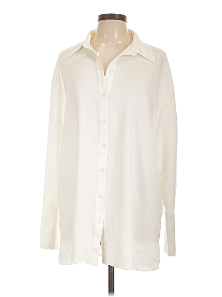 Pre-owned Topshop Long Sleeve Blouse In Ivory