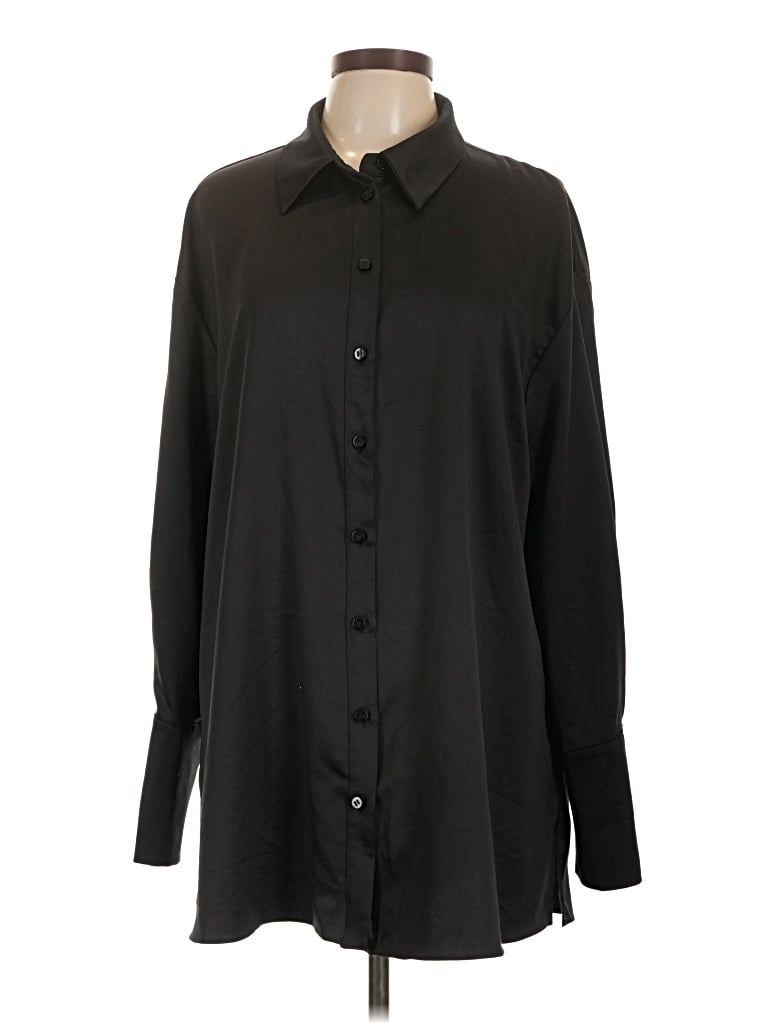 Pre-owned Topshop Long Sleeve Blouse In Black