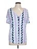Bar III Blue Short Sleeve Blouse Size L - photo 1