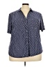 Cathy Daniels Polka Dots Blue Short Sleeve Blouse Size 2X - photo 1