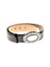 Brighton 100% Leather Silver Black Leather Belt Size M - photo 1