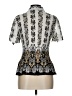 DressBarn 100% Polyester Silver Short Sleeve Blouse Size L (petite) - photo 2