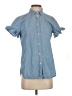 J.Crew Blue Short Sleeve Button-Down Shirt Size 2 - photo 1