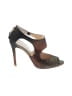 L.K. Bennett 100% Leather Color Block Black Gold Sandals Size EU 37 1/2 - photo 1