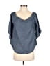 Black Label by Chico's Blue 3/4 Sleeve Blouse Size L (estimated) - photo 1