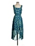 MSK 100% Polyester Paisley Blue Cocktail Dress Size 4 - photo 1