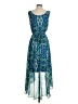 MSK 100% Polyester Paisley Blue Cocktail Dress Size 4 - photo 2