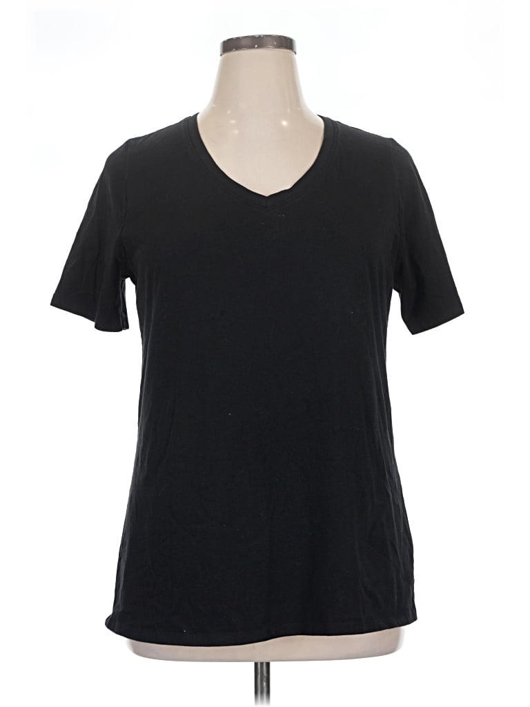 Pre-owned Lane Bryant Short Sleeve T-shirt In Black