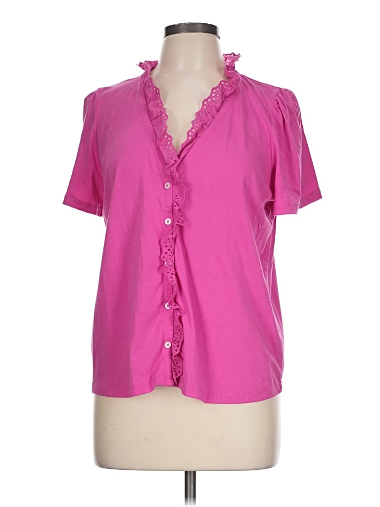 Pre-owned Boden Short Sleeve Blouse In Pink