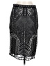 MARCHESA notte 100% Nylon Paisley Silver Formal Skirt Size 8 - photo 1