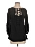 Nanette Lepore 100% Silk Black Long Sleeve Silk Top Size 2 - photo 1