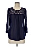 Blu Pepper 100% Polyester Blue 3/4 Sleeve Blouse Size M - photo 1