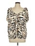 DKNY Jeans 100% Rayon Ivory Short Sleeve Blouse Size 1X - photo 1