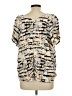 DKNY Jeans 100% Rayon Ivory Short Sleeve Blouse Size 1X - photo 2