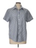 Unbranded Stripes Gray Short Sleeve Blouse Size L - photo 1