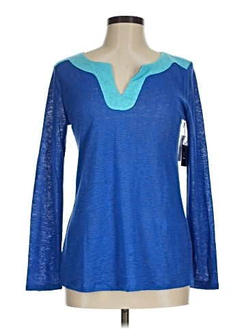 Blue Saks Fifth Avenue Long Sleeve T-Shirt (view 1)