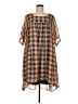 Listicle 100% Polyester Plaid Brown Casual Dress Size L - photo 1
