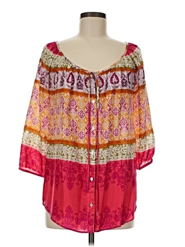 Velvet 3/4 Sleeve Blouse (view 1)