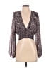 Lush 100% Polyester Black Long Sleeve Blouse Size S - photo 1