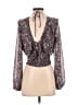 Lush 100% Polyester Black Long Sleeve Blouse Size S - photo 2