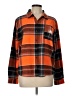 Spirit Plaid Orange Long Sleeve Button-Down Shirt Size L - photo 1