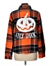Spirit Plaid Orange Long Sleeve Button-Down Shirt Size L - photo 2