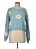 Luna Ivy Floral Blue Pullover Sweater Size L - photo 1