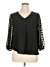 NY Collection 100% Polyester Black 3/4 Sleeve Blouse Size XL (petite) - photo 1